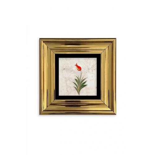 Ebru Lale Çerçeveli Taş Tablo 20 cm