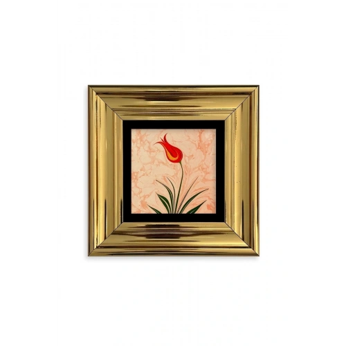 Ebru Lale Çerçeveli Taş Tablo 20 cm