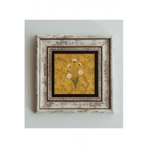 Ebru Lale Desenli Çerçeveli Taş Tablo , Çerçeveli Taş Duvar Dekoru 20 cm