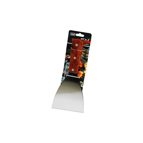 EĞİK AĞIZLI METAL SPATULA - AHŞAP SAPLI (5365)