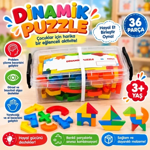Eğlenceli Dinamik Puzzle 40 Parça Seti