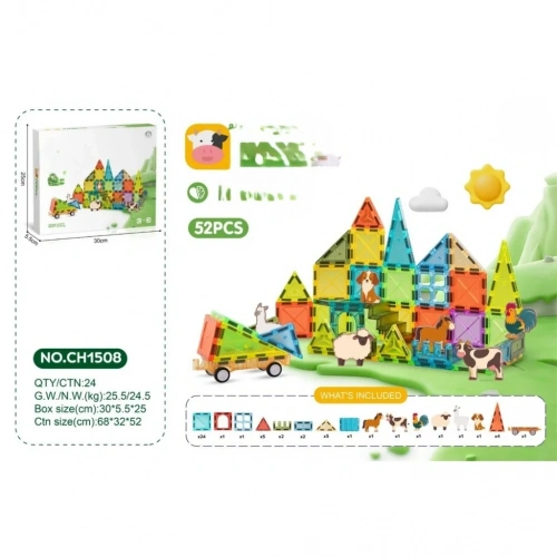 Eğlenceli Manyetik Blok 52 Parça 5.5 Cm
