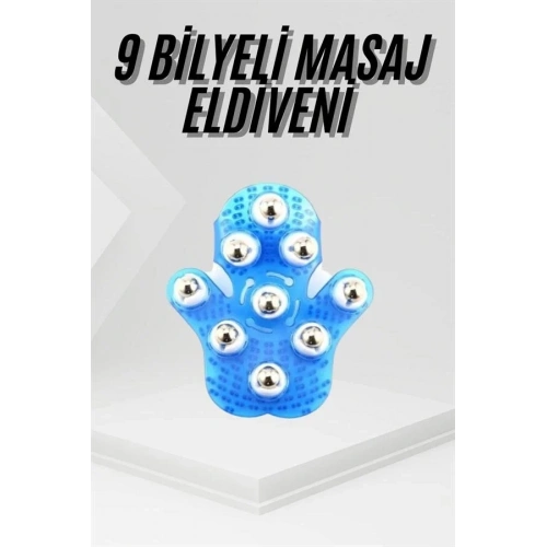 Ergonomik Bilyeli Masaj Eldiveni 9 Adet Metal Bilye İle