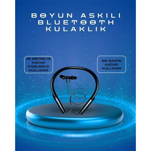 Ergonomik Boyun Askılı Bluetooth Kulaklık Type-c Şarjlı