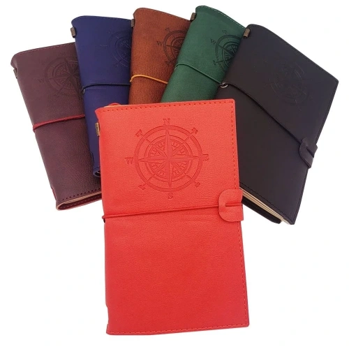 Ergonomik Deri Pusula Defter 20x12.5 Cm Ajanda