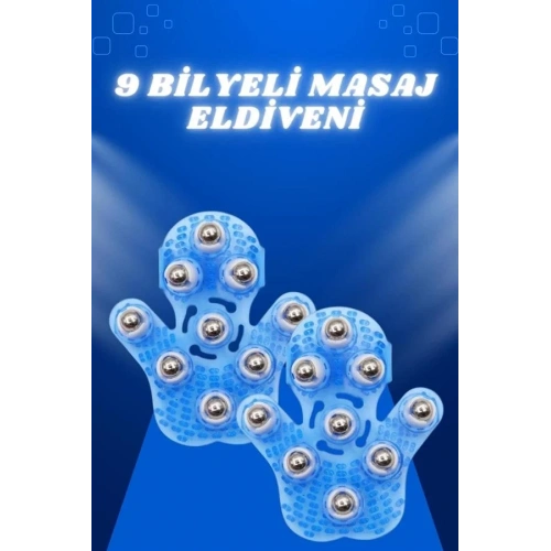 Ergonomik Masaj Eldiveni 9 Bilyeli Tüm Vücut Kullanımı