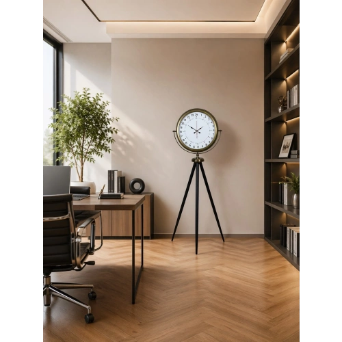 Eskitme 24 Saat Göstergeli Özel Tasarım Tripod Ayaklı Saat