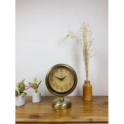 Eskitme Metal Dekoratif Masa Saati 25×20 cm