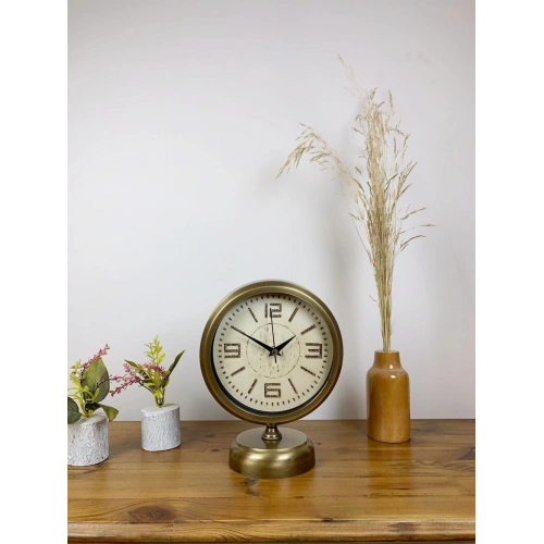 Eskitme Metal Vintage Masa Saati 25×20 cm