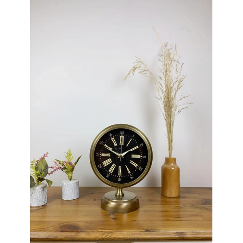 Eskitme Metal Zarif Masa Saati 25×20 cm