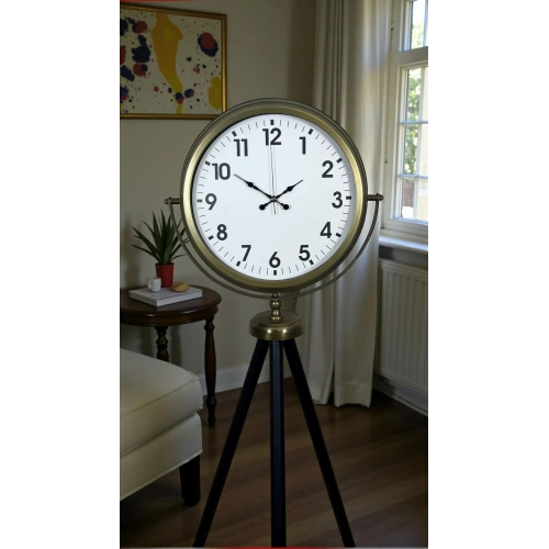 Eskitme Tripod Ayaklı Dekoratif Saat