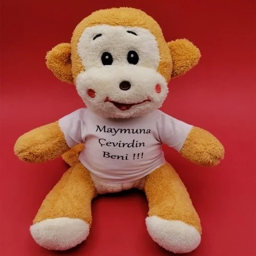 Espirili Maymun Temalı Peluş Oyuncak 25 Cm