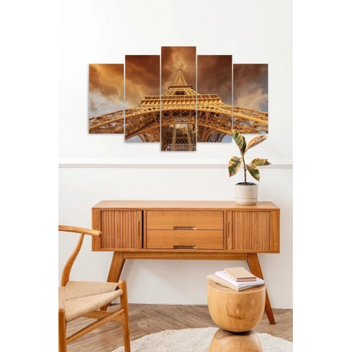 Eyfel Kulesi 5 Parçalı Mdf Tablo 60 x 100