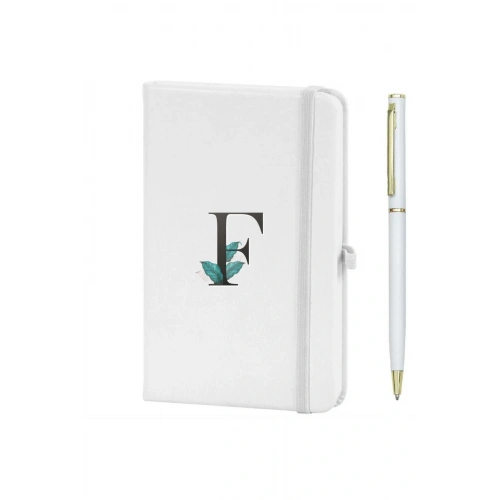 F Harfi Çiçek Baskılı Defter