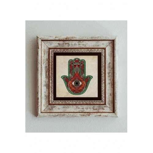 Fatma Ana Eli Çerçeveli Taş Tablo , Çerçeveli Taş Duvar Dekoru 20 cm