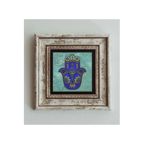 Fatma Ana Eli Çerçeveli Taş Tablo , Çerçeveli Taş Duvar Dekoru 20 cm