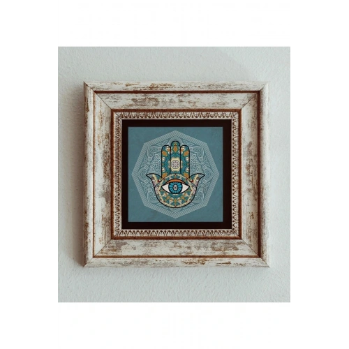 Fatma Ana Eli Çerçeveli Taş Tablo , Çerçeveli Taş Duvar Dekoru 20 cm