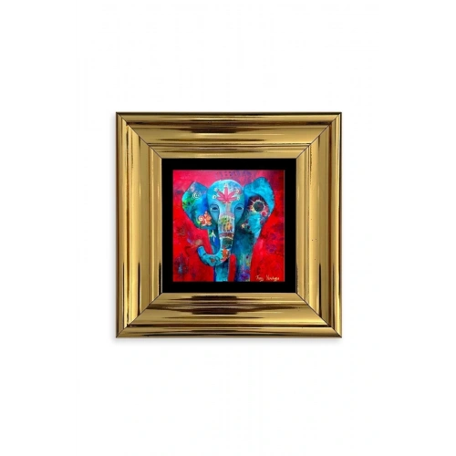 Fil Çerçeveli Taş Tablo 20 cm