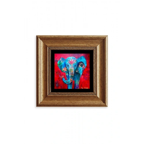 Fil Çerçeveli Taş Tablo 20 cm