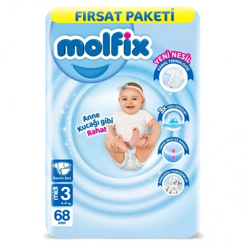 Fırsat Paketi Bebek Bezi 4-9 Kg 68 Adet