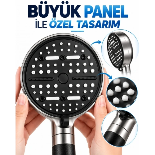 Fonksiyonel Su Tasarruflu Duş Başlığı 6 Modlu Panel