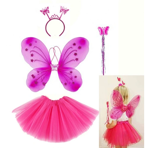 Fuchsia Butterfly Costume Accessory Set 4 Pieces