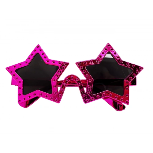 Fuchsia Color Star Shape Party Glasses Retro 16X7 cm (5365)