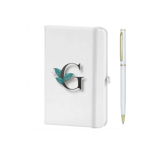 G Harfi Çiçek Baskılı Defter