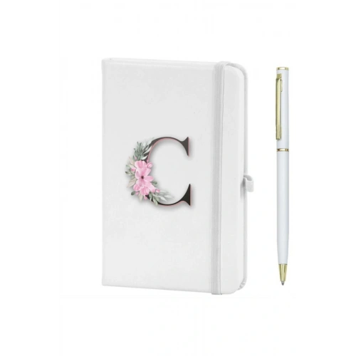 G Harfi Çiçek Desen Baskılı Defter