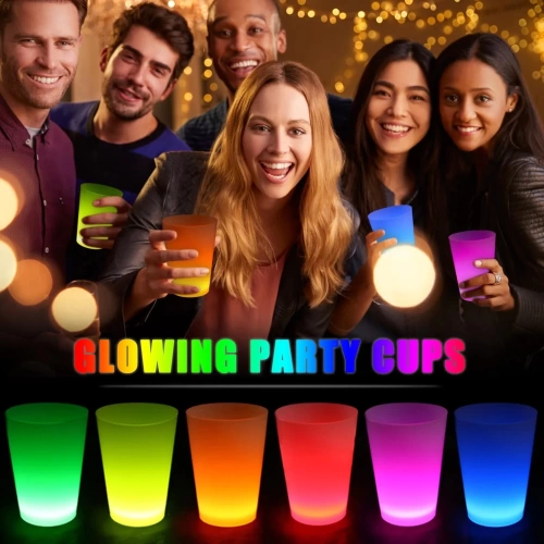 Glow Party Cups 6 Colors 6 Pieces