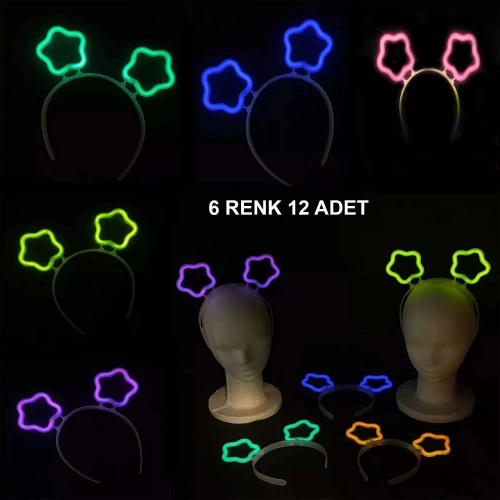 Glow Stick Luminescent Star Crown Burning in the Dark 12 Pieces