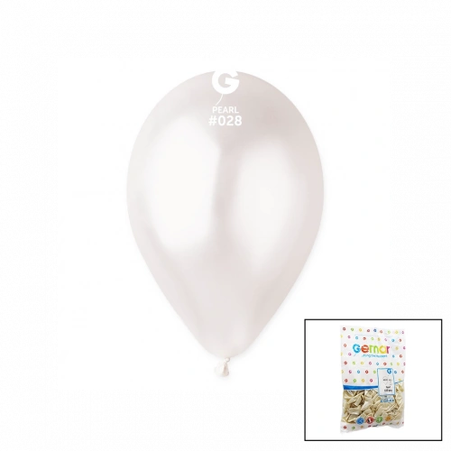 GM-110-28 METALİK - BEYAZ BALON 11&apos;&apos; - 28CM - 100 PARÇA (5365)