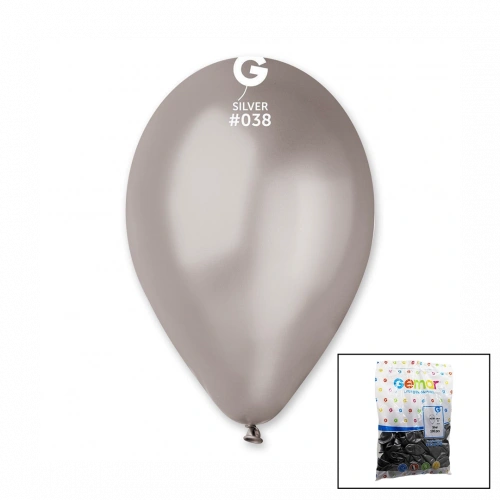 GM-110-38 METALİK - GÜMÜŞ BALON 11&apos;&apos; - 28CM - 100 PARÇA (5365)