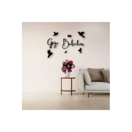 Göğe Bakalım Yazılı Ahşap Tablo 50 x 41