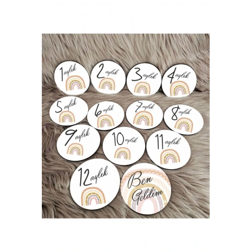 Gökkuşağı Desen Ahşap Bebek Kartları