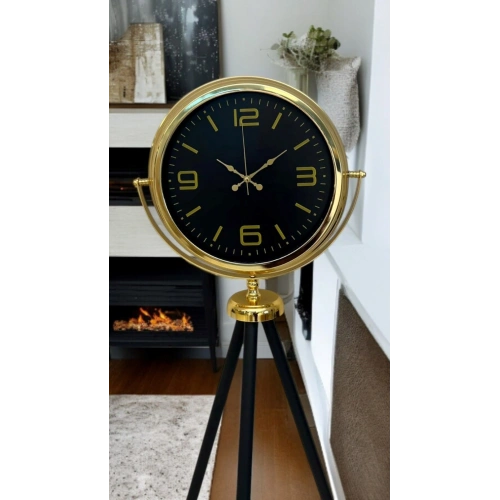 Gold Dekoratif Tasarım Tripod Ayaklı Saat