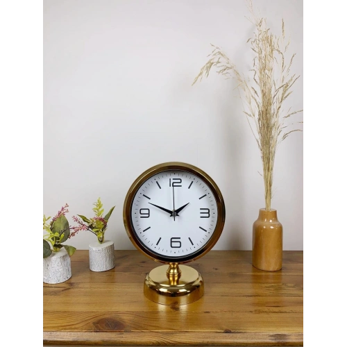 Gold Metal Modern Masa Saati 25×20 cm