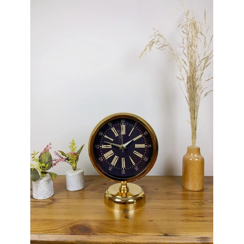 Gold Metal Zarif Masa Saati 25×20 cm