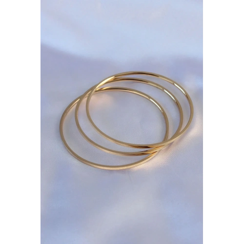 Gold Renk Çelik Bilezik 60 Mm 3lü Set