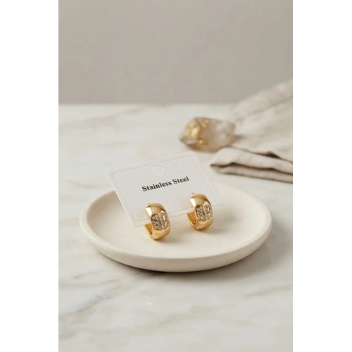 Gold Renk Kalın Halka Tasarım Paslanmaz Çelik