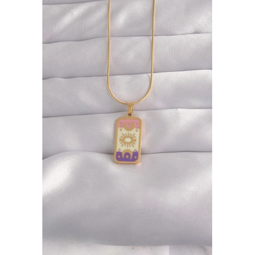 Gold Renk Mineli Tarot Kolye 1 Adet