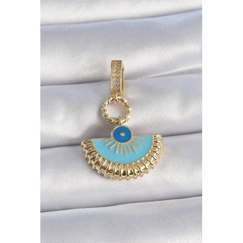 Gold Renk Nazar Boncuklu Ajda Charm 1 Adet