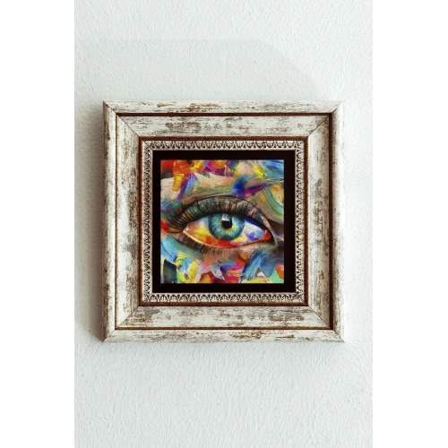 Göz Çerçeveli Taş Tablo , Çerçeveli Taş Duvar Dekoru-enkcrcvtbl-00187 20 cm