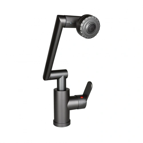 GRİ - 1080 DERECE DÖNEBİLEN ÇOK FONKSİYONLU MUSLUK BATARYA KTX-3308 (5365)