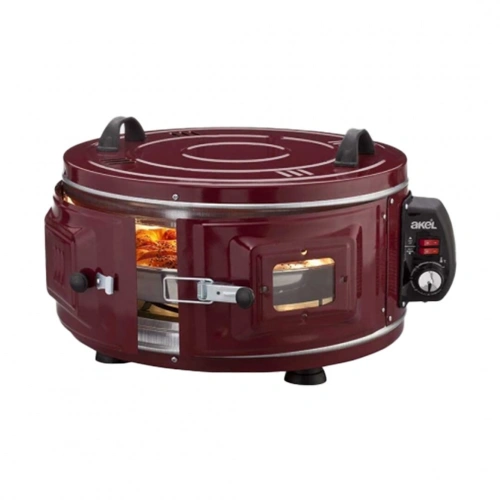GROSS YUVARLAK DAVUL FIRIN STANDART AYARLANABİLİR TERMOSTAT = 50°C-320°C 1300W - 53CM ALÜMİNYUM TEPSİ ÖN GÖZETLEME CAMI  AF-008B (5365)