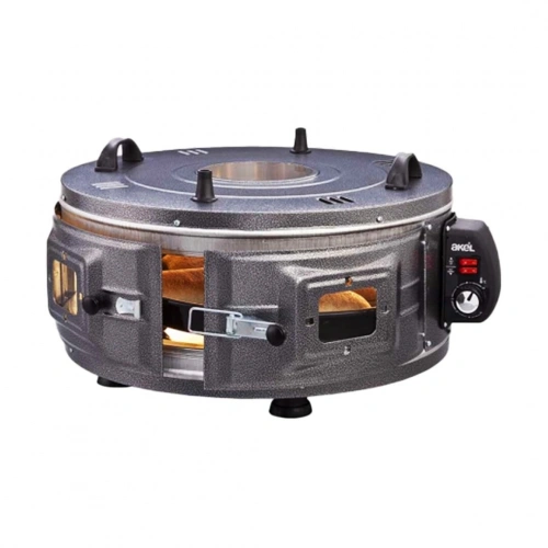 GROSS YUVARLAK DAVUL FIRIN STANDART AYARLANABİLİR TERMOSTAT = 50°C-320°C 1300W - 53CM ALÜMİNYUM TEPSİ ÖN - ÜST GÖZETLEME CAMI (5365)