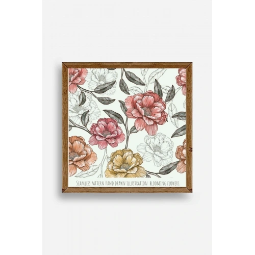 Gül Ahşap Çerçeveli Tablo 23 x 23