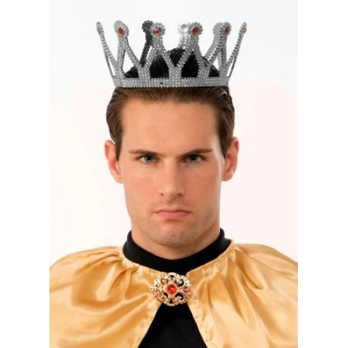 Gümüş Renk Çocuk ve Yetişkin Uyumlu Kral Tacı (5365)