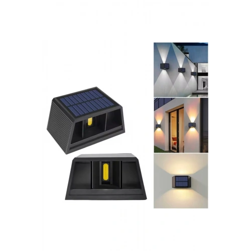 Güneş Enerjili Çift Yönlü Duvar Lambası - Bahçe ve Dış Mekan Aydınlatması