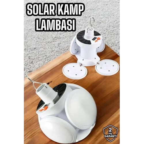 Güneş Enerjili Katlanabilir Kamp Lambası 5 Kanatlı